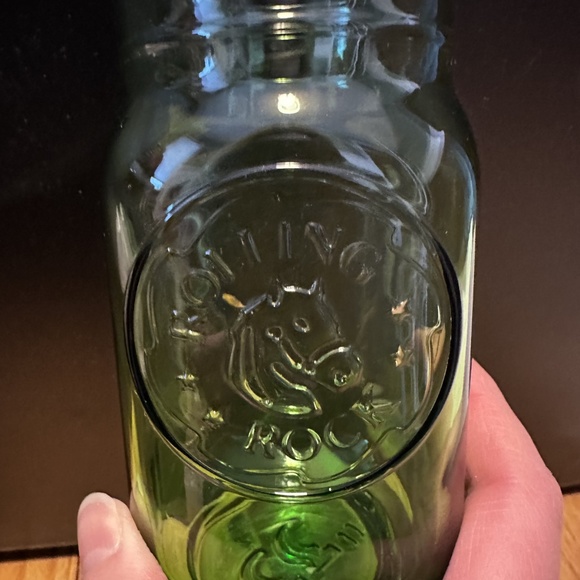VTG Rolling Rock Green Route "33" Embossed Jar Style Beer Pint Glass - Picture 2 of 2